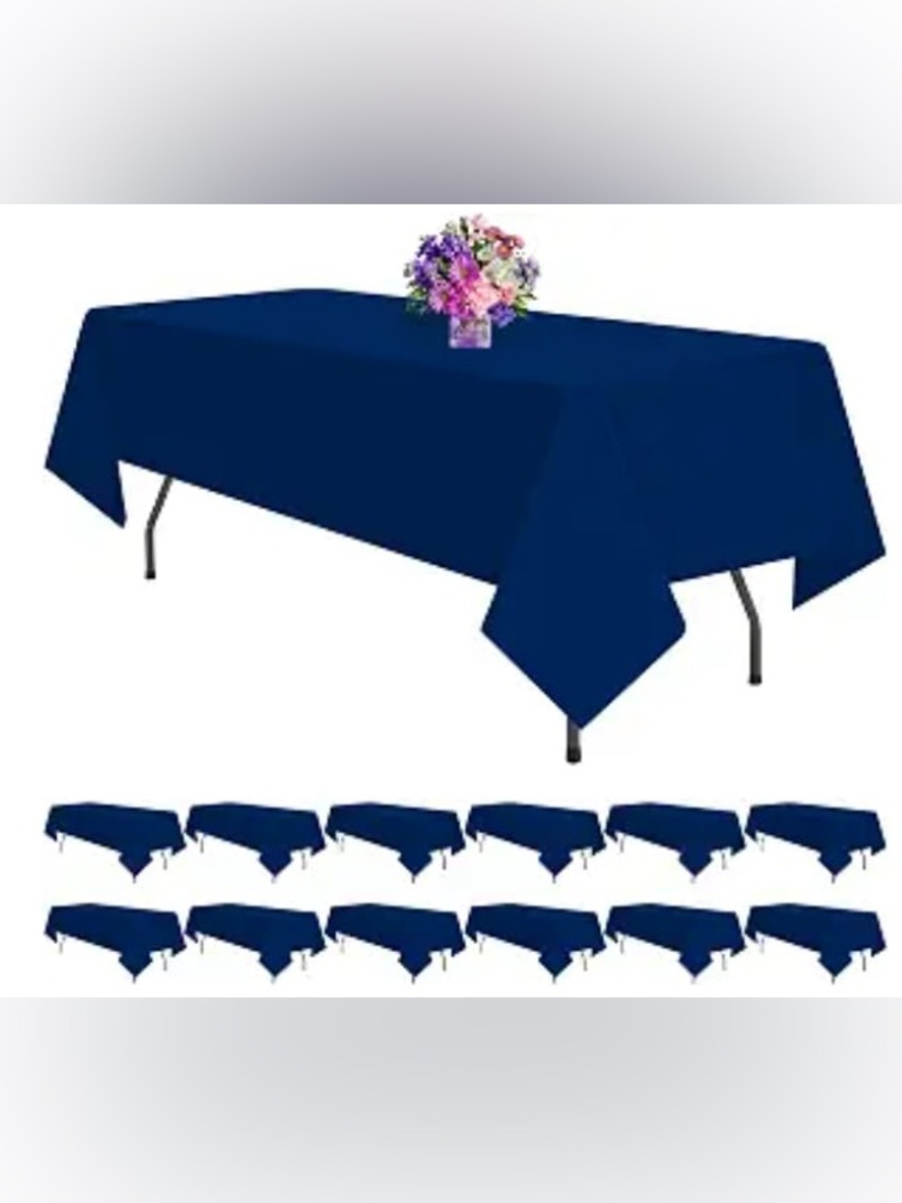 REWOMC 12 Pack Navy Blue Tablecloths for 6ft Tables-60 x 102 Inch